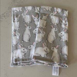 Bunny Print Towels by Deborah Connolly NEW
